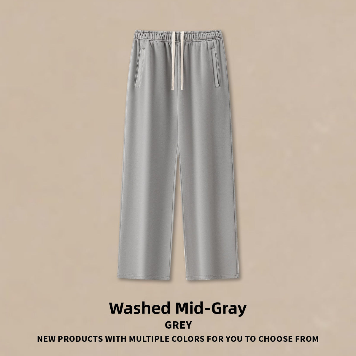 Heavyweight Washed Wide Leg Casual Pants