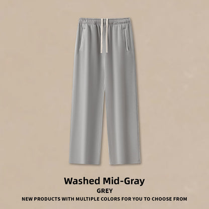 Heavyweight Washed Wide Leg Casual Pants