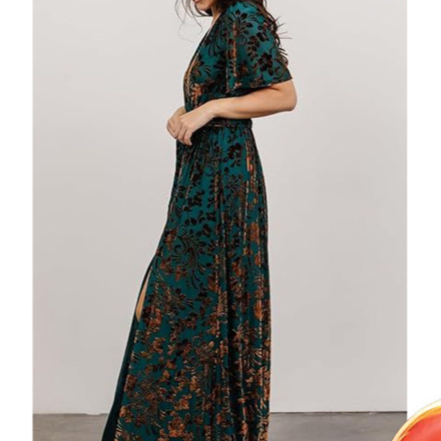 Elegant V-Neck Long Dress Slit High-Waist