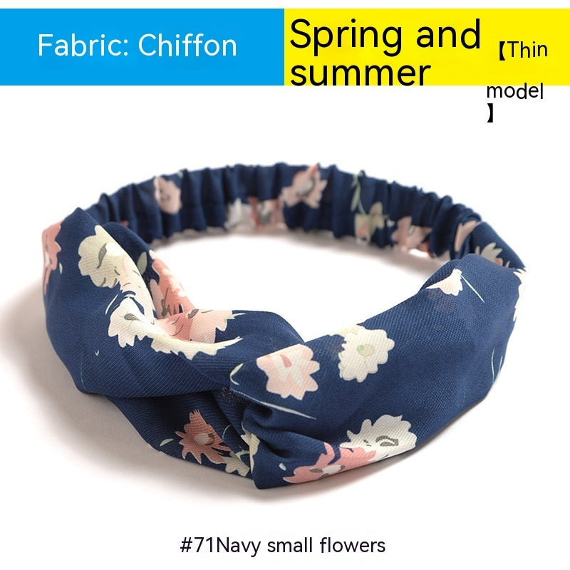 Elastische gekruiste chiffon hoofdband in Boheemse stijl