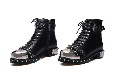 Dames Daytona-laarzen Met Studs Van Echt Leer