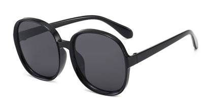 New Round Frame Sunglasses Women Retro Brand Designer Brown Black Oversized Lady Sun Glasses Female Fashion Outdoor Driving