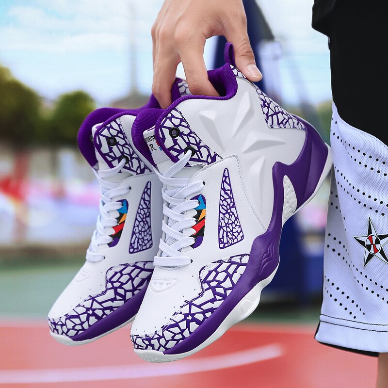Modieuze PU-leren basketbalschoenen voor heren
