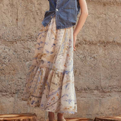 Franse stijl hoogwaardige modieuze maxi-rok