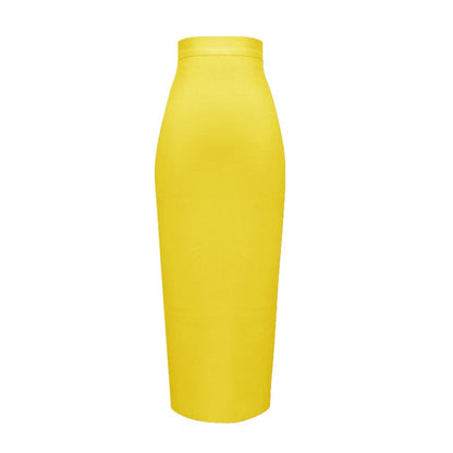 Sexy Bandage Midi Rok met Ritssluiting en Split