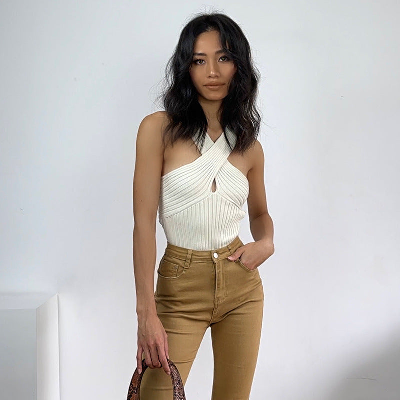 Hollow out backless jumpsuit for women
