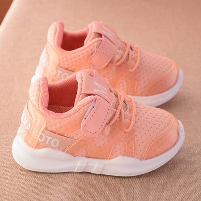 Autumn new fashionable net breathable pink leisure sports running shoes for girls white shoes for boys brand kids shoes