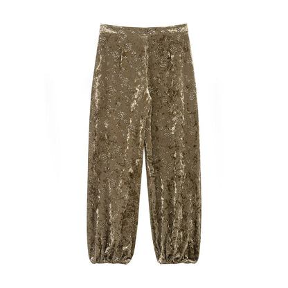 Velvet waistband suit jacket+pants set