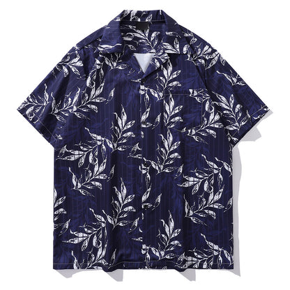 Men's Summer Design Gentle French Full Print Shirt Lazy Couple