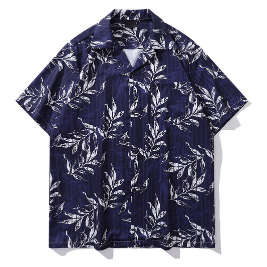 Men's Summer Design Gentle French Full Print Shirt Lazy Couple