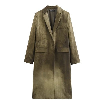 Europese en Amerikaanse modieuze retro losse lange tie-dye blazer