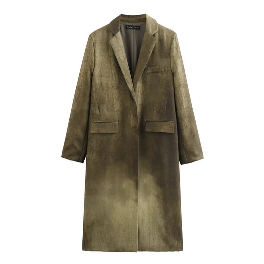 Europese en Amerikaanse modieuze retro losse lange tie-dye blazer