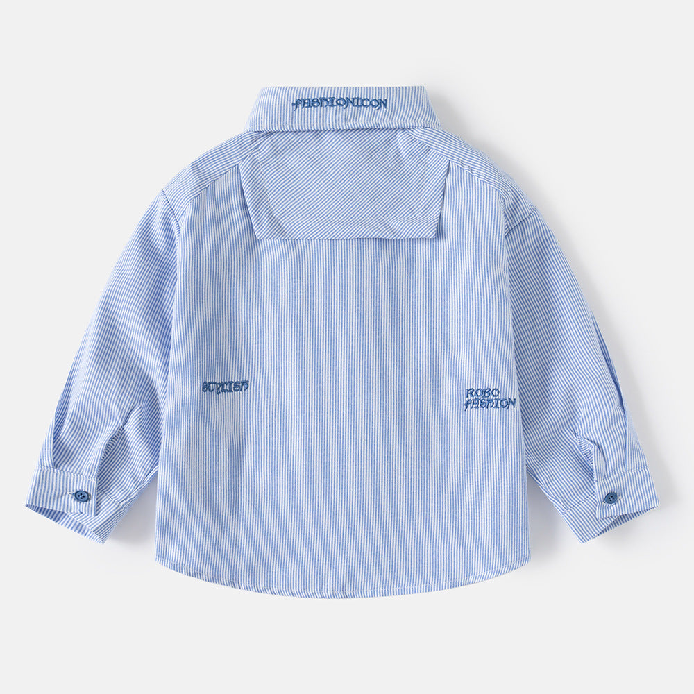 Gestreepte shirt met lange mouwen voor jongens