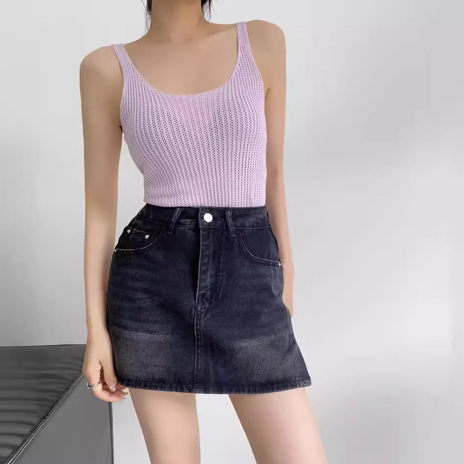 Double round neck hollow jumpsuit