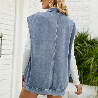 Denim Sleeveless Vest Fashion Trendy Women's Top