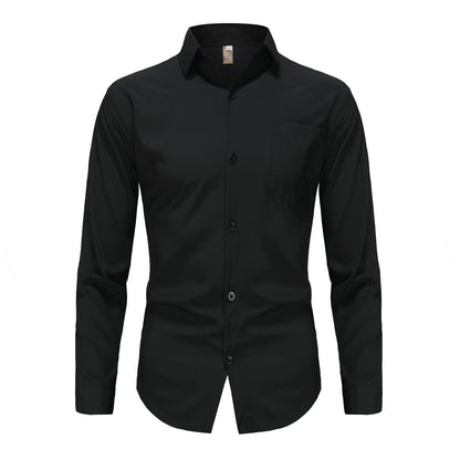 Spring and summer slim fit youth versatile shirt for men