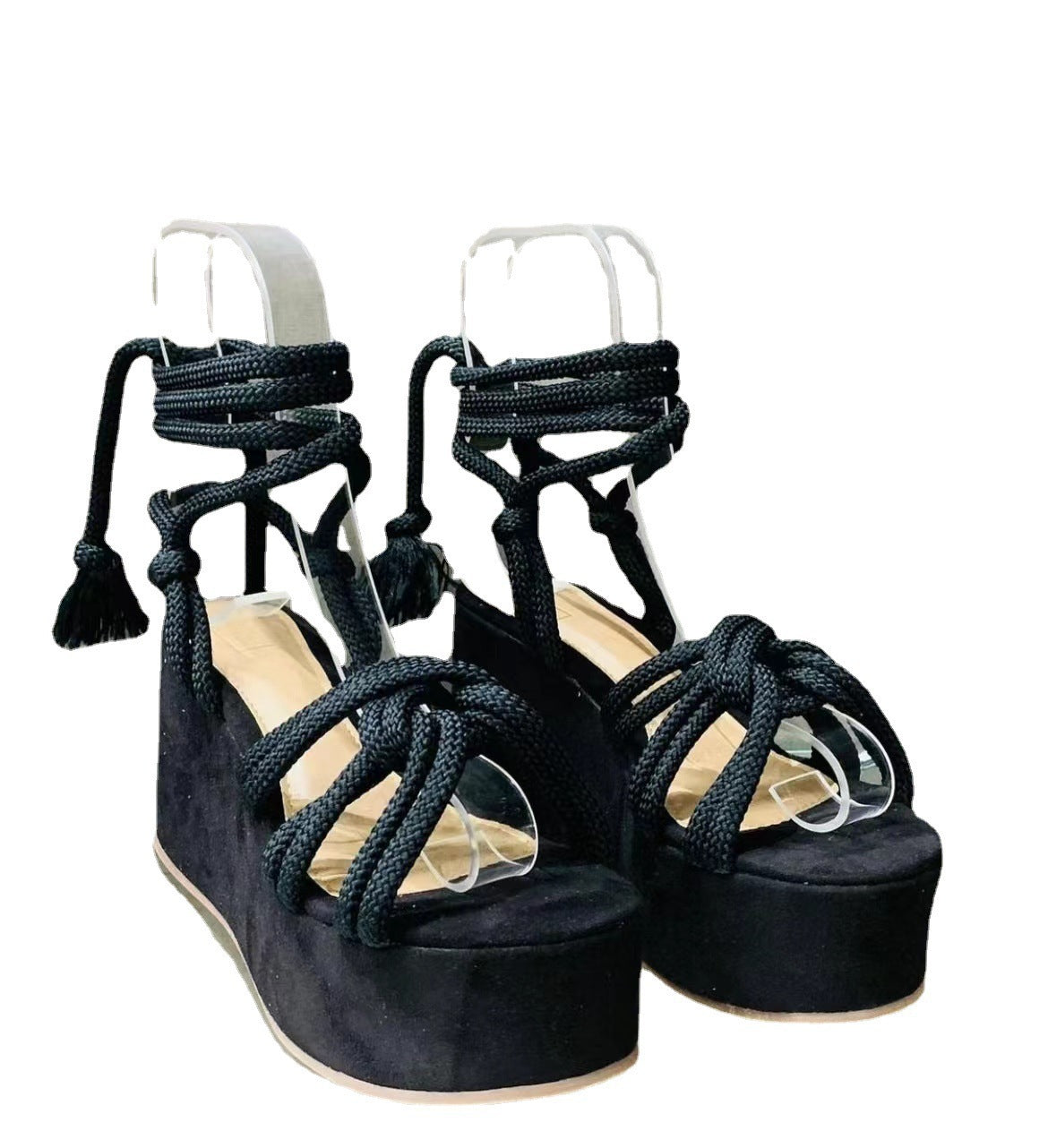 Summer New Plus Size Women's Shoes Wedge Heel Strap Fashion Thick Sole Strap Sandals