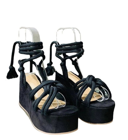 Summer New Plus Size Women's Shoes Wedge Heel Strap Fashion Thick Sole Strap Sandals