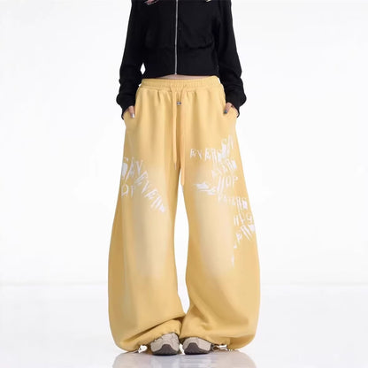 Yellow Track Pants Women's Jazz Dance Floor-Length Pants