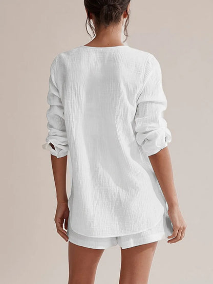 Ladies' summer pajamas made of pure cotton gauze