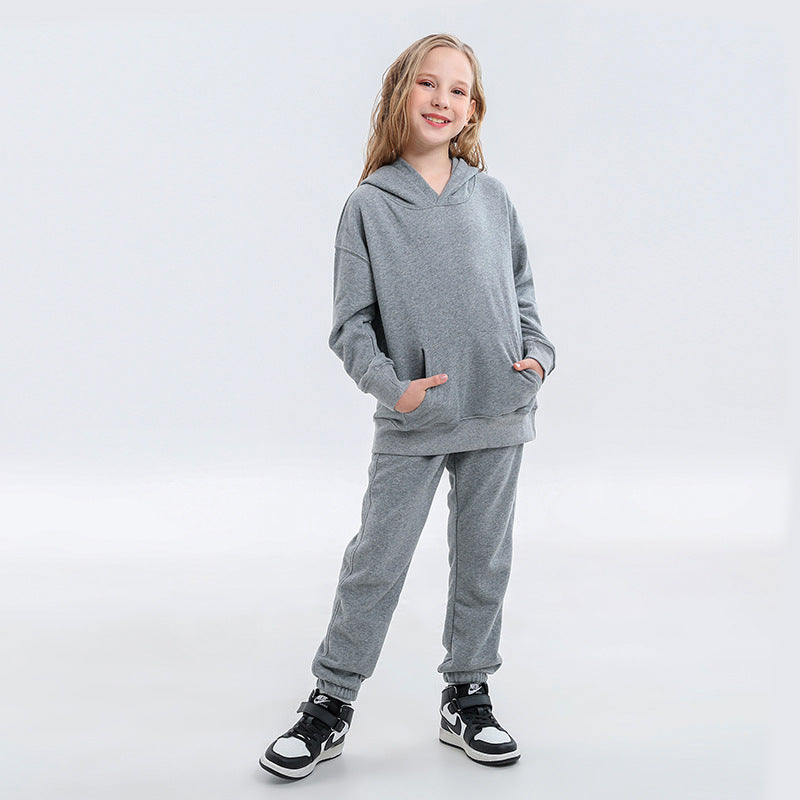 Kinder effen katoenen joggingpak unisex