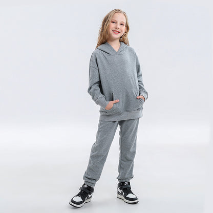 Kinder effen katoenen joggingpak unisex