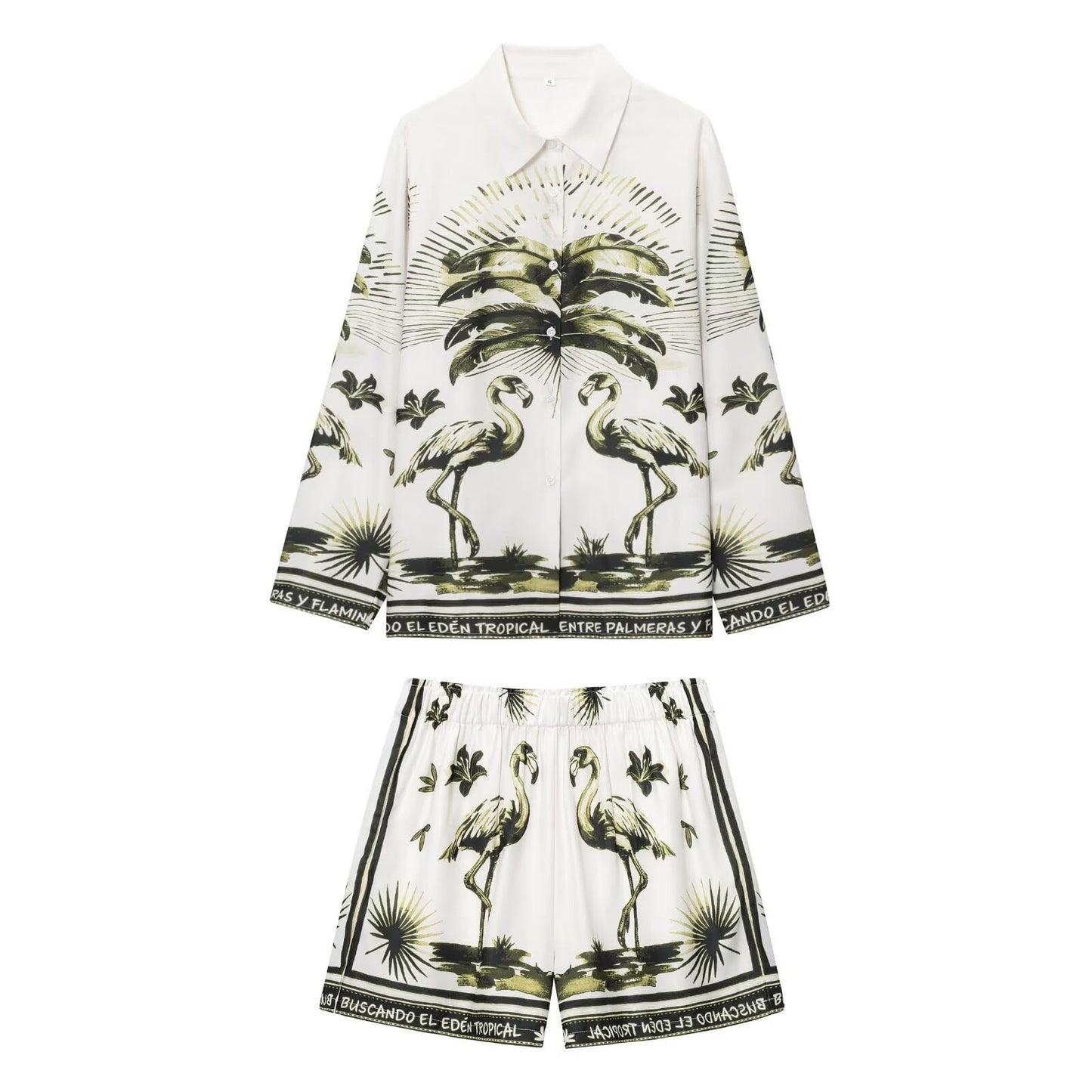 Women's Clothing Printed Shirt + Shorts