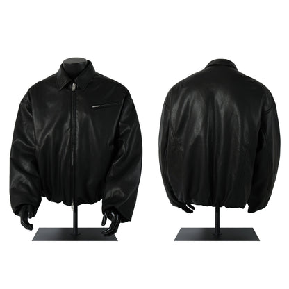 Leather jacket and cotton jacket