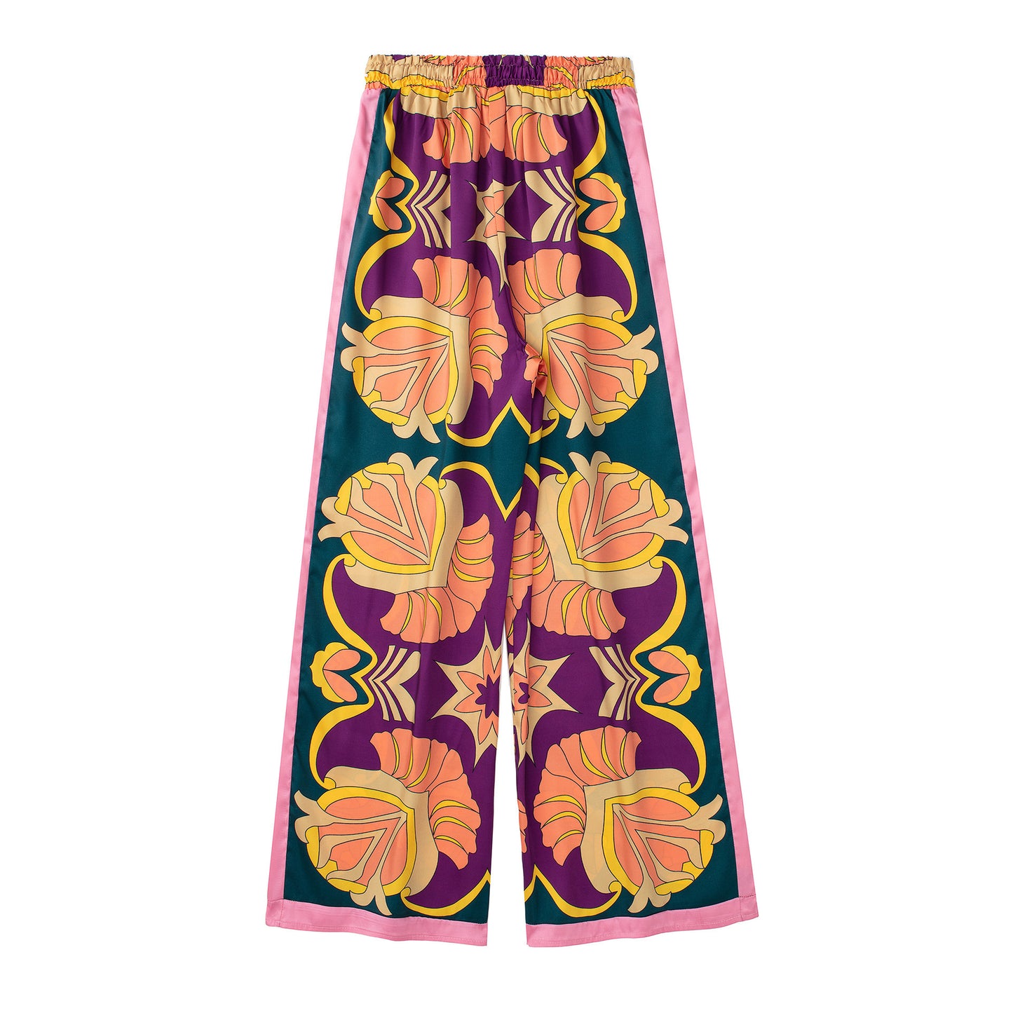 Summer New Pocket Print Shirt Print Pants Set