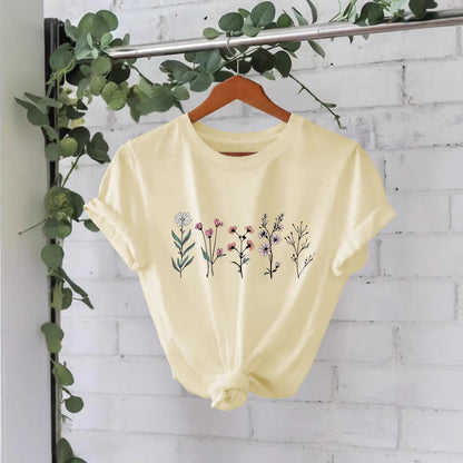 Round neck floral print top
