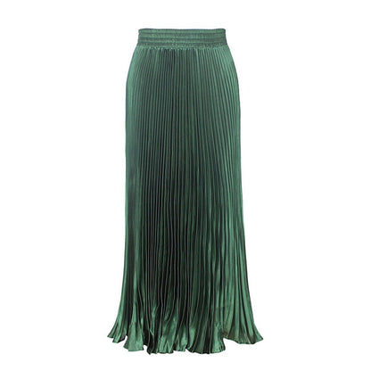 Glossy pleated skirt long accordion skirt long skirt skirt