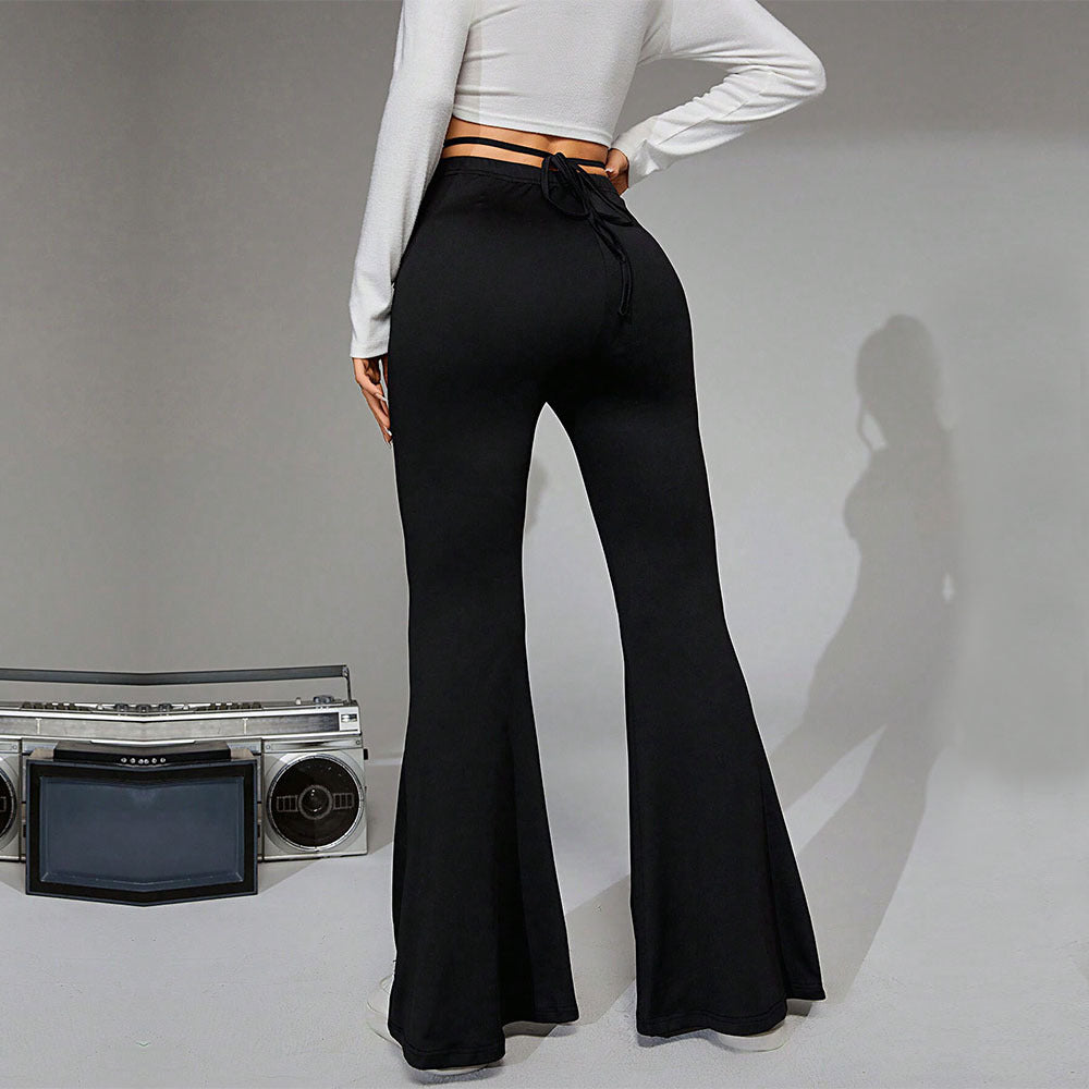 Women's elegant casual trousers slim wide-leg trousers