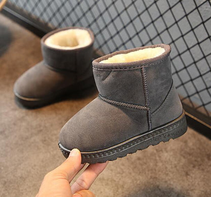 Winter Kids Fashion snow boots thick Child cotton shoes warm plush soft bottom girls short boots ski boot baby toddler boots