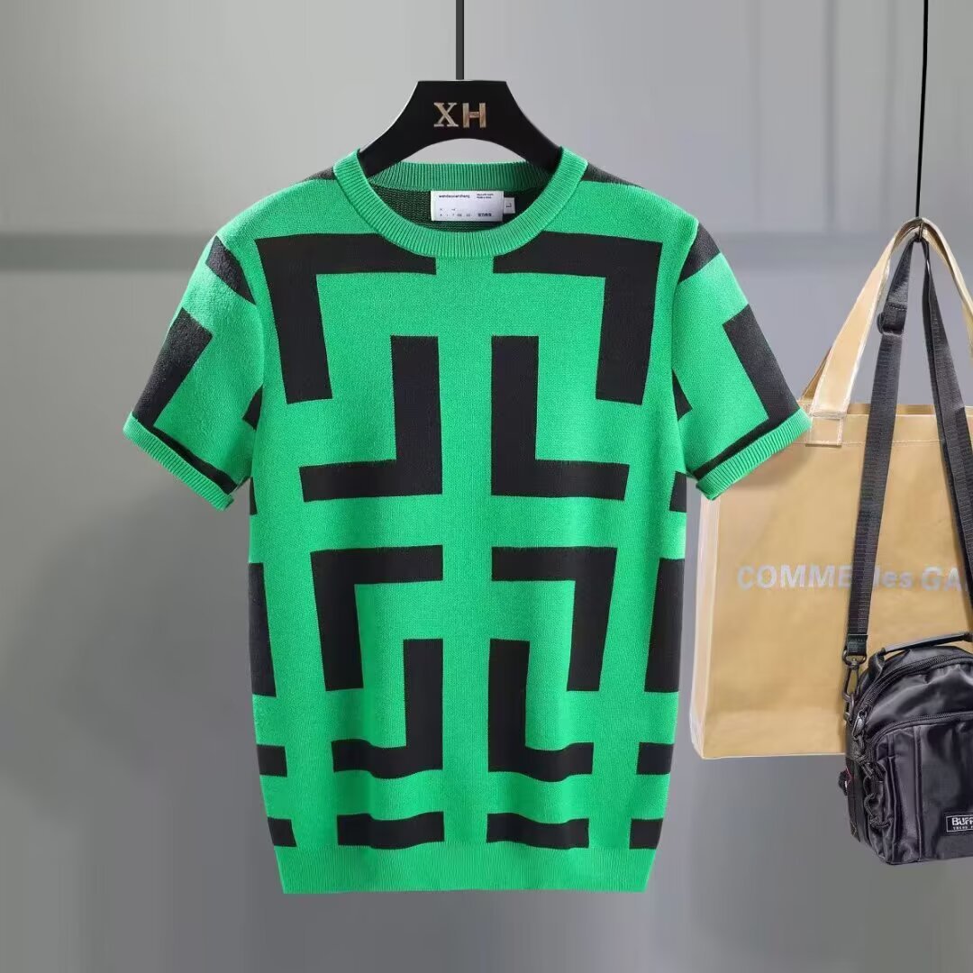 Short sleeved knitted upper garment summer T-shirt