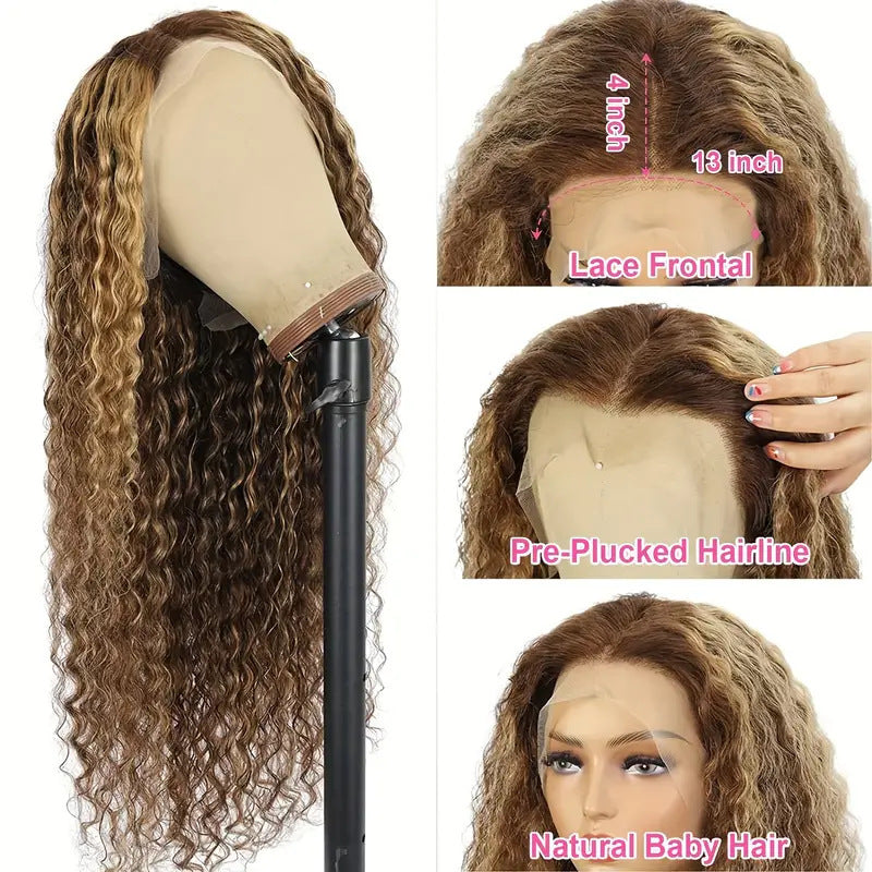 Women's Lace Front Wig Long Curly Hair Natural Wave
