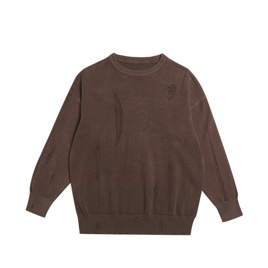 *INF heren | core yarn tide brand high street hole loose thin effen kleur trui voor heren