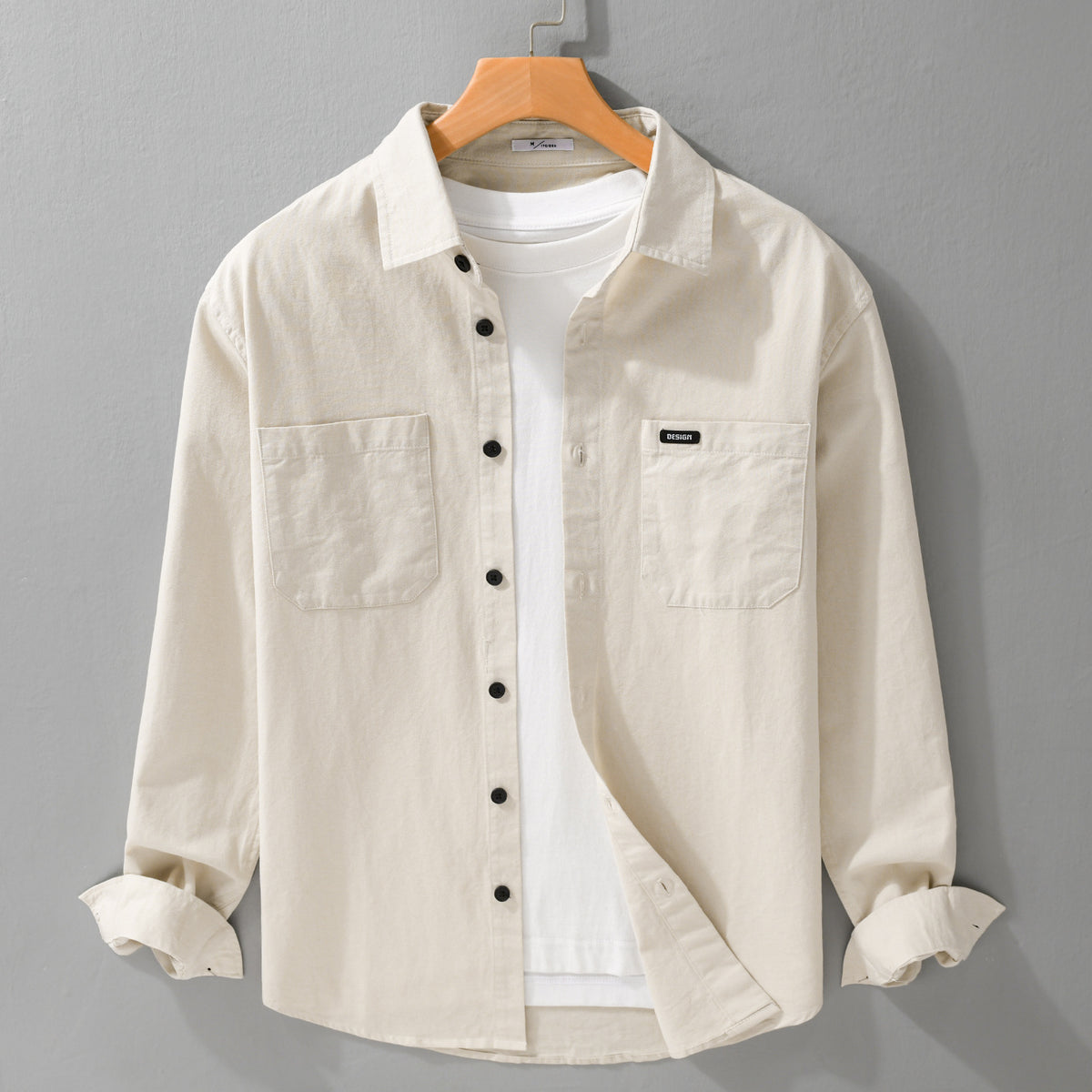 Long-sleeved men's casual cotton shirt