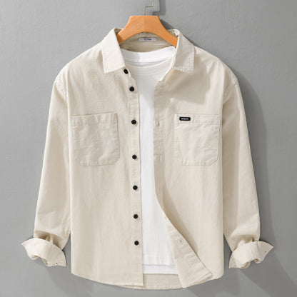 Long-sleeved men's casual cotton shirt