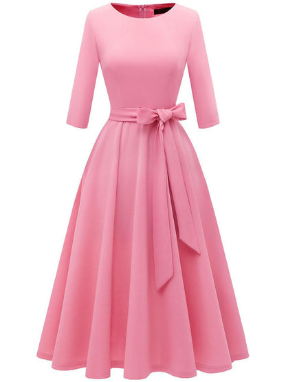 Retro Elegant Women's Evening Dress with Oversized Hem