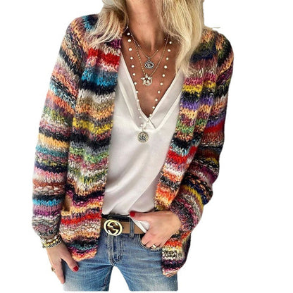 Womens Loose Fit Knitted Cardigan