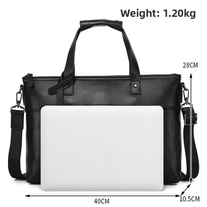 Men's Top Layer Cowhide Business Briefcase Laptop Bag