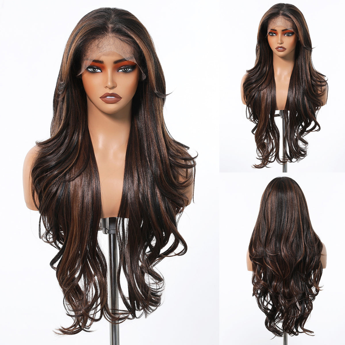 Long Curly Lace Front Wig Heat Resistant