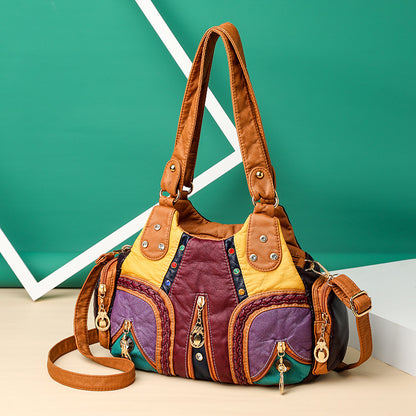 Trendy Patchwork Single-Shoulder Bag