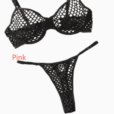 Hollow Mesh Lingerie Two-Piece Set