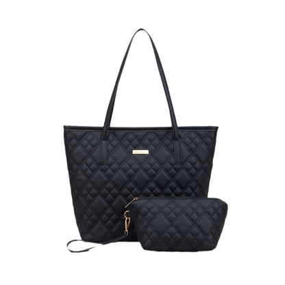 PU Embroidery Shoulder Tote Bag Set