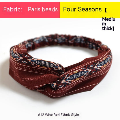 Elastische gekruiste chiffon hoofdband in Boheemse stijl