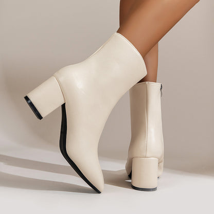 High Heels Short Boots Women's Mid-Calf