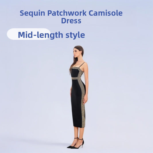 Elegant Sequin Bandage Evening Dress