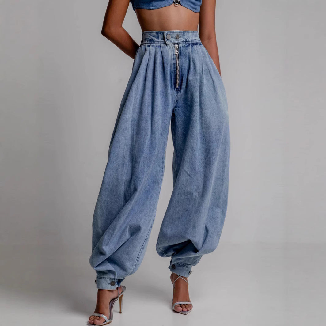 Hoge taille ballon jeans