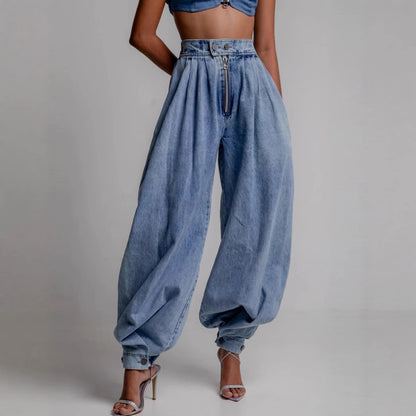 Hoge taille ballon jeans